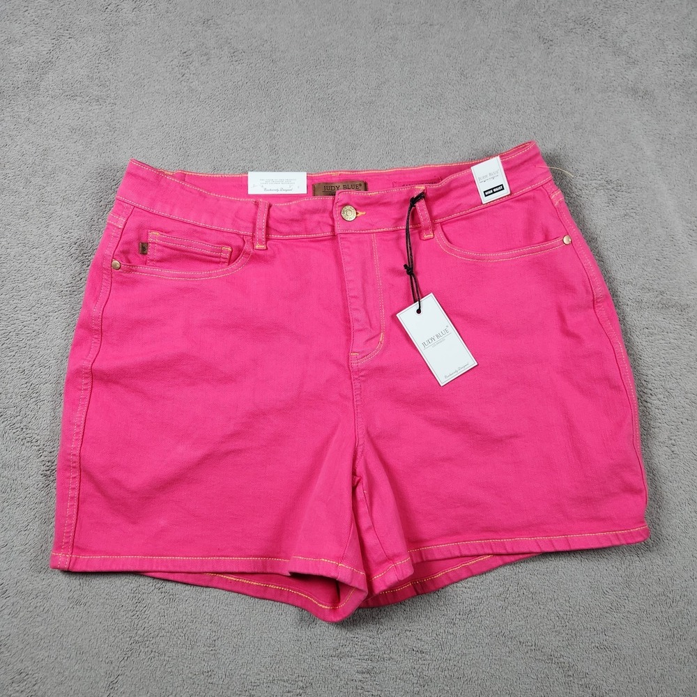 Judy Blue Watermellon Kisses Shorts Womens size 2XL Pink High Waist JB150266